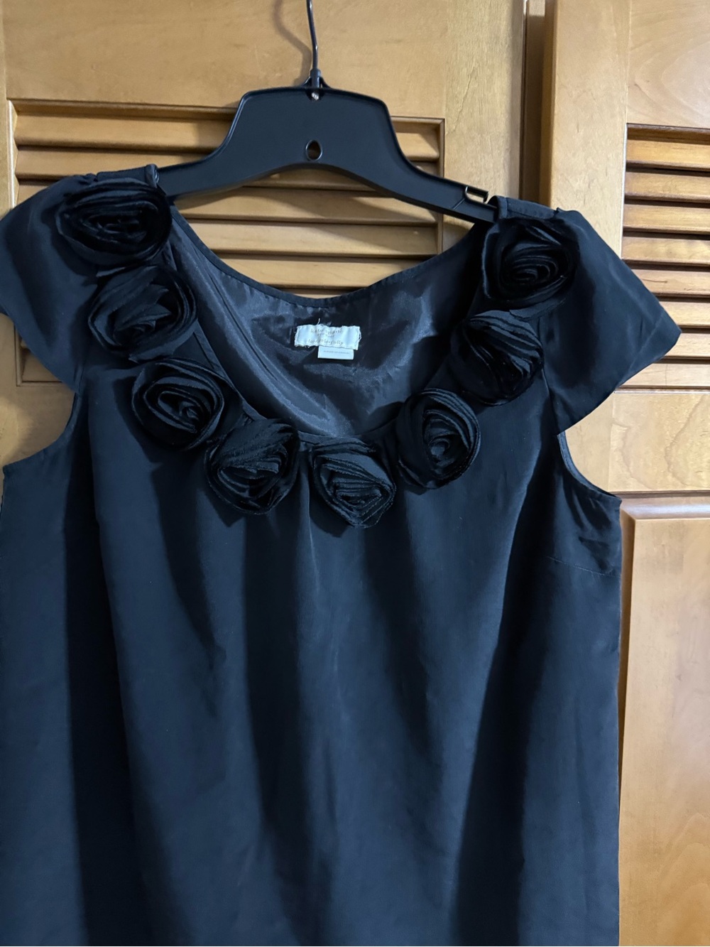 kate spade Black Rose-Trim Cap Sleeve Tunic